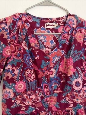 Fabindia Magenta Floral Dress